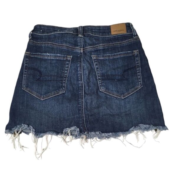 AMERICAN EAGLE NEXT LEVEL STRETCH HIGH RISE DENIM MINI SKIRT WITH SIDE ZIPPERS 2 - Picture 7 of 9